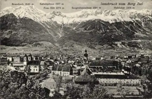 Ak Innsbruck in Tirol, Gesamtansicht, Blick vom Berg Isel