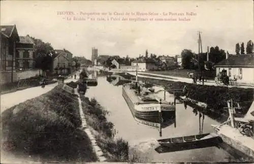 Ak Troyes-Aube, Haute-Seine-Kanal, Port aux Breles La Reseda