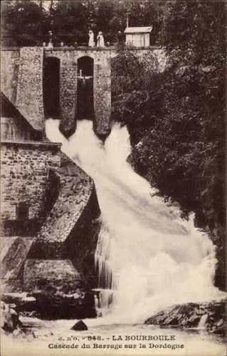 Ak La Bourboule Puy-de-Dôme, Cascade du Barrage an der Dordogne