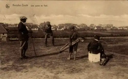 Ak Zoute Knokke Heist Heyst Knocke sur Mer Westflandern, Eine Partie Golf