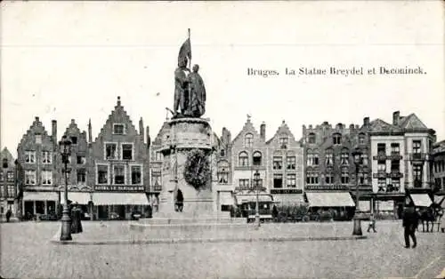 Ak Brügge Brügge Flandern Westflandern, Statue Breydel