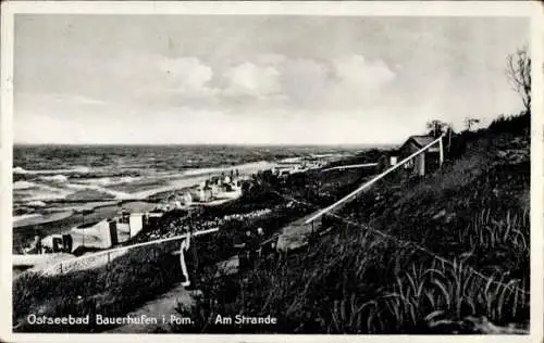 Ak Chłopy Bauerhufen Pommern, Am Strand