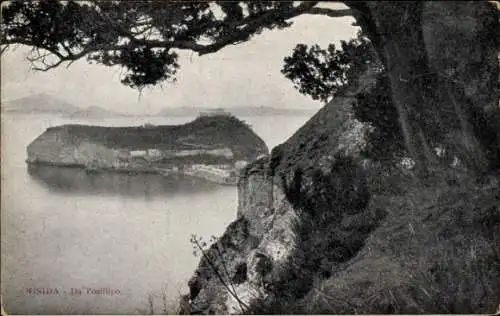 Ak Campania Italien, Blick zur Insel Nisida