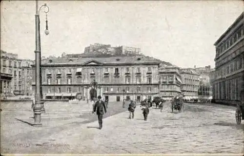 Ak Napoli Neapel Campania, Piazza Plebiselto