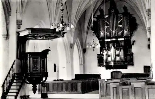 Ak Loppersum Groningen, Ned-Herv-Kirche, Innenraum