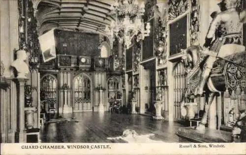 Ak Windsor Berkshire England, Windsor Castle, Guard Chamber