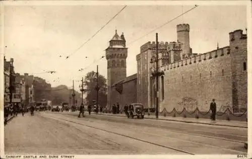 Ak Cardiff Wales, Castle und Duke Street