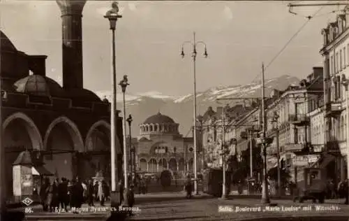 Foto Ak Sofia Bulgarien, Boulevard Marie Louise mit Witoscha