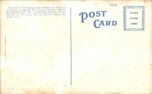 Ak Mobile Alabama USA, Kloster der Heimsuchung