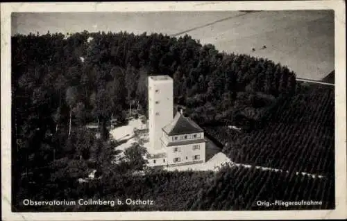 Ak Collm Wermsdorf in Sachsen, Observatorium Collmberg, Gasthof Collm, Fliegeraufnahme