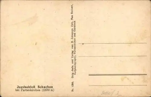 Ak Garmisch Partenkirchen in Oberbayern, Schachen, königliches Jagdschloss