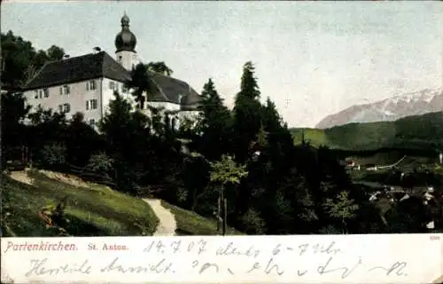 Ak Garmisch Partenkirchen in Oberbayern, Wallfahrtskirche St. Anton