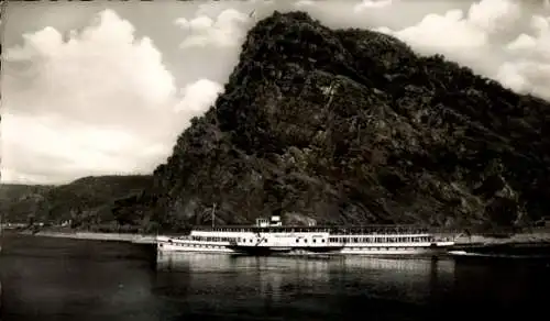 Ak Sankt Goarshausen am Rhein, Loreley, Salondampfer Cecilie