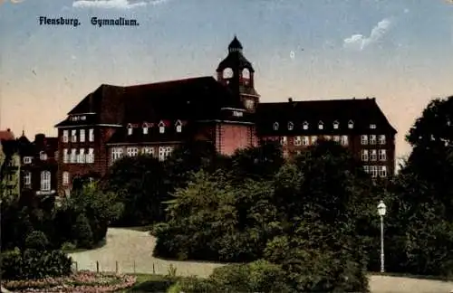 Ak Flensburg Schleswig Holstein, Blick auf das Gymnasium