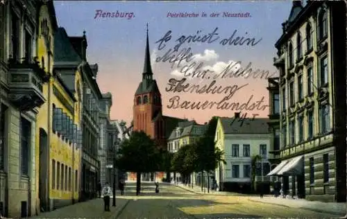 Ak Flensburg in Schleswig Holstein, Petrikirche in der Neustadt