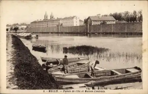 Ak Melun Seine et Marne, Pointe de l'Ile, Maison Centrale