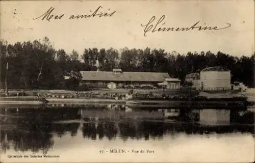 Ak Melun Seine et Marne, Vue du Port