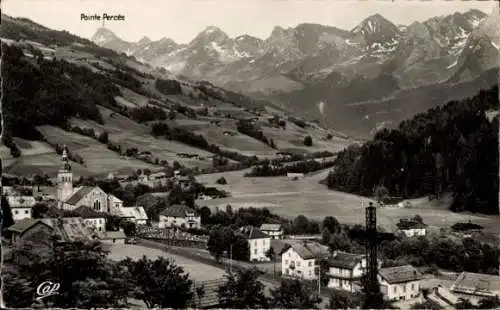 Ak Le Grand Bornand Haute Savoie, vue generale, chaine des Aravis, Pointe Percee