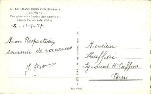 Ak Le Grand Bornand Haute Savoie, vue generale, chaine des Aravis, Pointe Percee