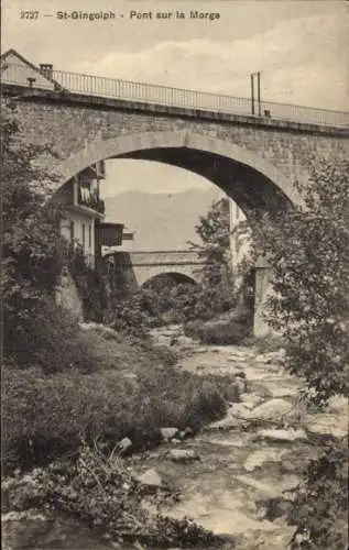 Ak Saint Gingolph Lac Léman Haute Savoie, Brücke über die Morge