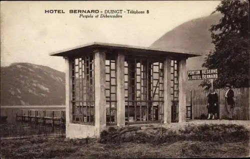 Ak Duingt Haute Savoie, Hotel Bernard, Telephone 5, Pergola et Debarcadere