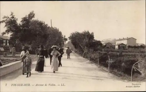 Ak Fos sur Mer Bouches du Rhône, Avenue de Vallin