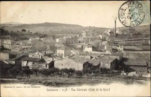 Ak Gardanne Bouches-du-Rhône, Gesamtansicht, Côte de la Gare