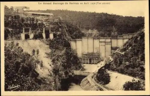 Ak Sarrans Aveyron, Grand Barrage, Aout 1932