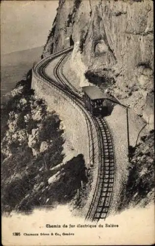 Ak Salève Haute Savoie, Zahnradbahn in Fahrt, Tunnel