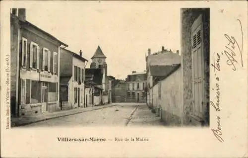 Ak Villiers sur Marne, Rue de la Mairie