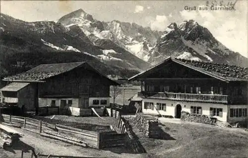 Ak Garmisch Partenkirchen in Oberbayern, Hof, Alpen