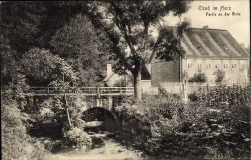 Ak Elend im Harz, an der Bode, Brücke