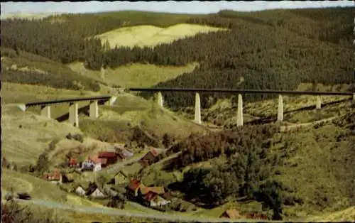 Ak Altenau Clausthal Zellerfeld im Oberharz, Okertalsperre, neue Brücke, Unterschulenberg