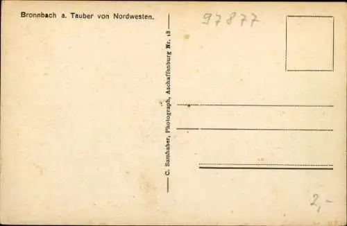Ak Bronnach Wertheim im Main Tauber Kreis, Teilansicht vom Ort, Blick von Nordwesten