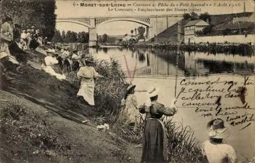 Ak Moret sur Loing Seine et Marne, Concours a Peche du Petit Journal, Concours