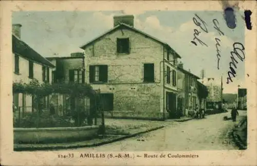 Ak Amillis Seine et Marne, Route de Coulommiers