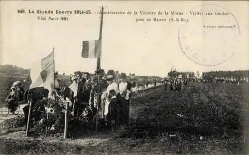 Ak Barcy Seine et Marne, La Grande Guerre, Anniversaire de la Victoire de la Marne