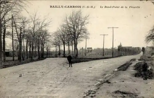 Ak Grandpuits Bailly Carrois Seine et Marne, Le Rond-Point de la Picardie