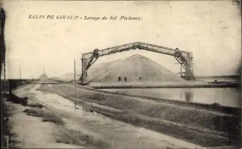 Ak Salin de Giraud Bouches-du-Rhône, Salzheben, Pechiney