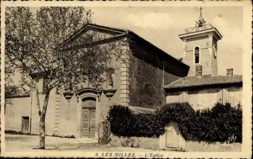 Ak Les Milles Aix en Provence Bouches du Rhône, Kirche