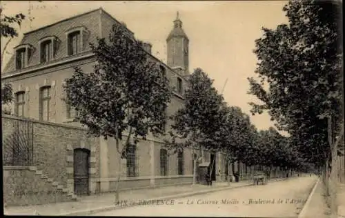 Ak Aix en Provence Bouches du Rhône, Miollis-Kaserne, Boulevard de l'Armee