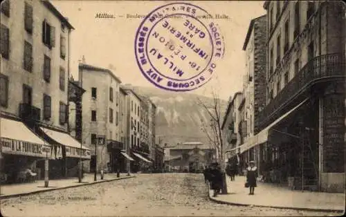 Ak Millau Aveyron, Boulevard, Nouvelle Halle, Geschäfte