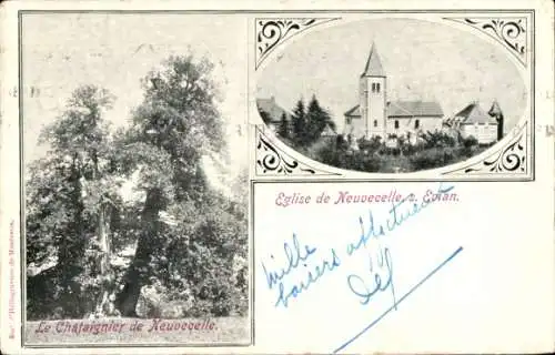 Ak Évian les Bains Haute Savoie, Eglise de Neuvecelle