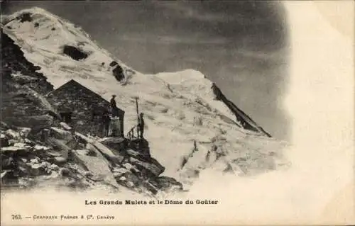 Ak Mont Blanc Haute Savoie, Les Grands Mulets, Dôme du Goûter, Schutzhütte