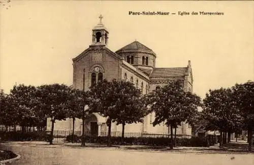 Ak Le Parc de Saint Maur Val de Marne, Eglise des Marronniers