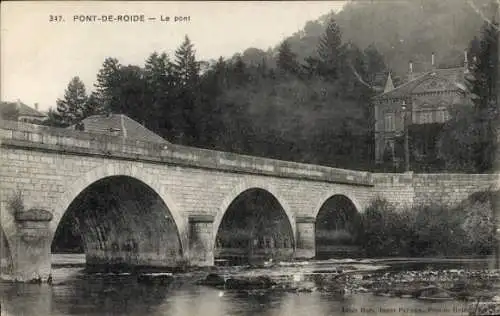 Ak Pont de Roide Doubs, Brücke, Villa