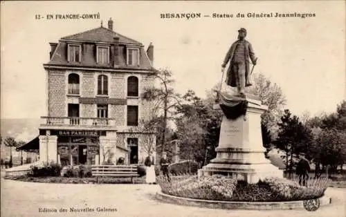 Ak Besançon Doubs, Statue von General Jeanningros