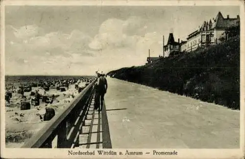 Ak Wittdün auf Amrum Nordfriesland, Strand, Promenade