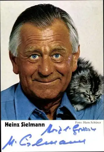 Ak Schauspieler Heinz Sielmann, Portrait, Kitte, Autogramm