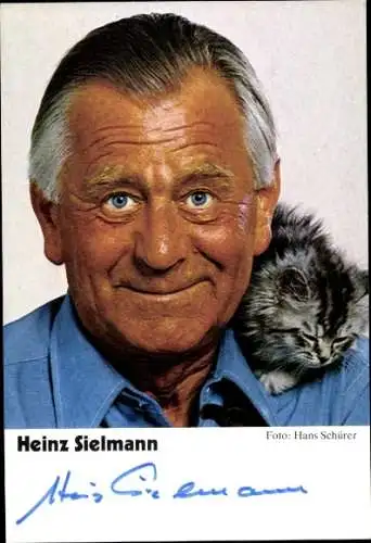 Ak Schauspieler Heinz Sielmannn, Portrait, Kitte, Autogramm